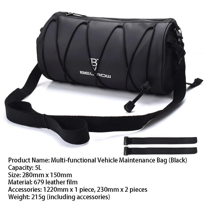 2L 5L Bike Handlebar Bag, Bicycle Front Bag Shoulder Bag Storage Bag with Shoulder Strap for Road Mountain Bike Cycling Travel