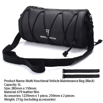 2L 5L Bike Handlebar Bag, Bicycle Front Bag Shoulder Bag Storage Bag with Shoulder Strap for Road Mountain Bike Cycling Travel