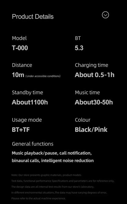 2023 New True Wireless BT Headphones: High Quality, Long Life, Digital Display and Pluggable Memory Card Playback!