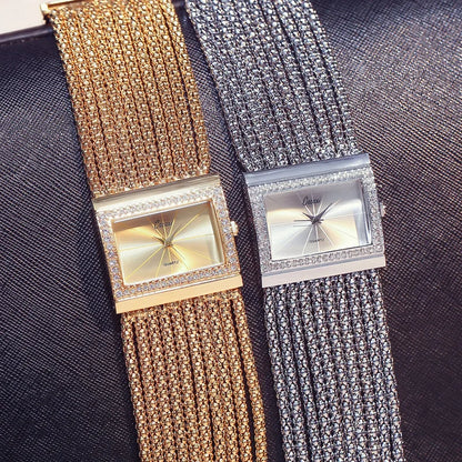 Luxury Fashion Gold watches for women Large Dial Delicate Bracelet Quartz womens watch Water Resistant reloj mujer