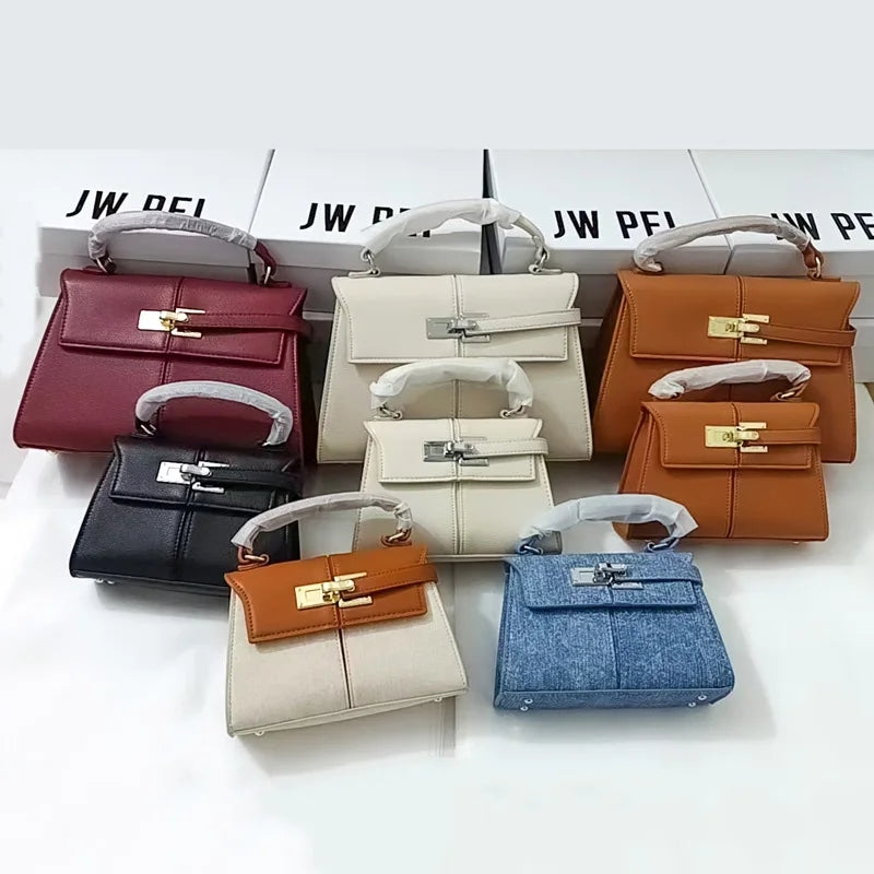 JW PEI Women's Handbag Elise Designer Fashion 2025 New Denim Blue Tote Bag Small Square Crossbody Bag Premium Women Bag