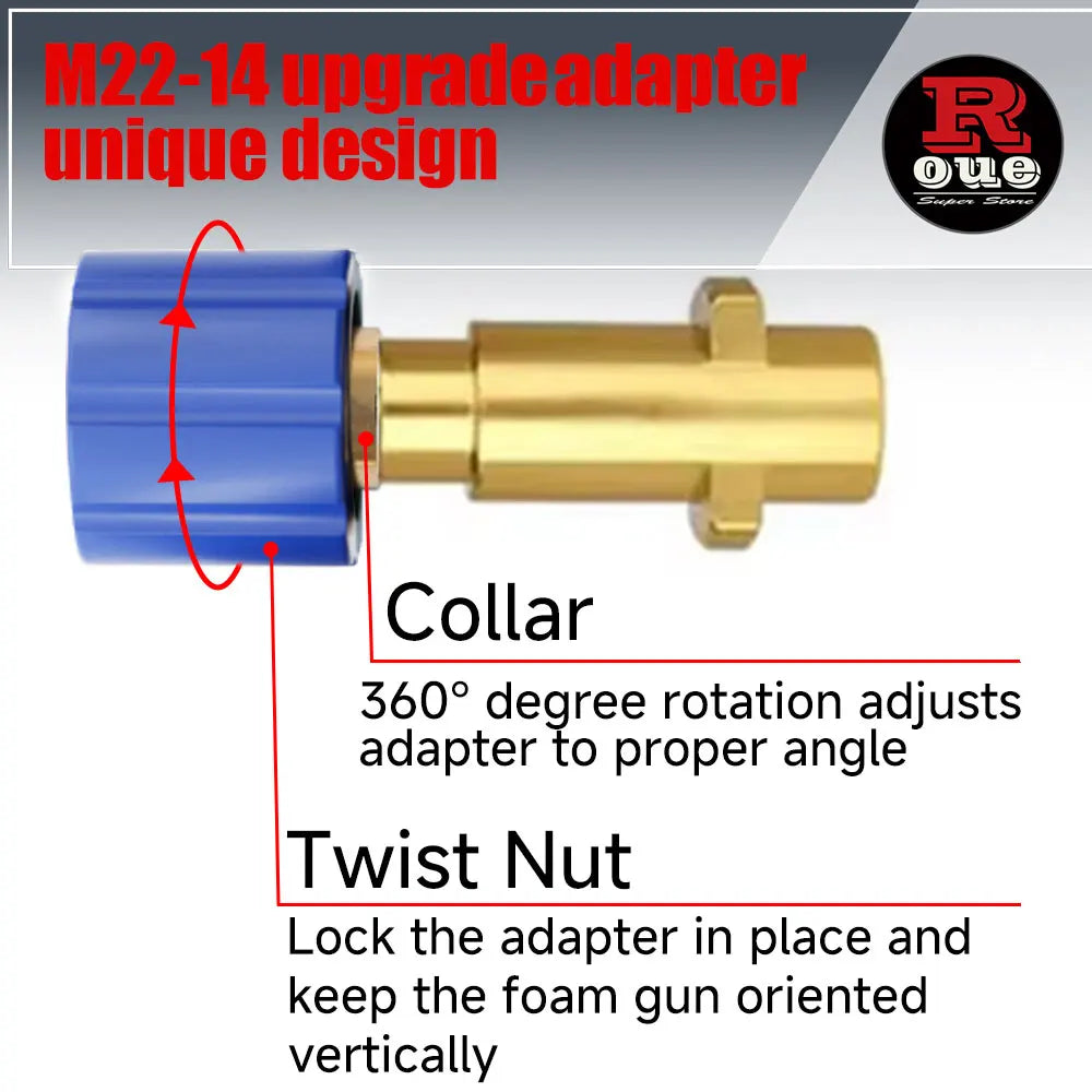 ROUE Snow Foam Lance Foamer Cannon Gun Soap Foam Generator High Pressure Car Washer Accessories For Karcher Nilfisk Parkside WAP