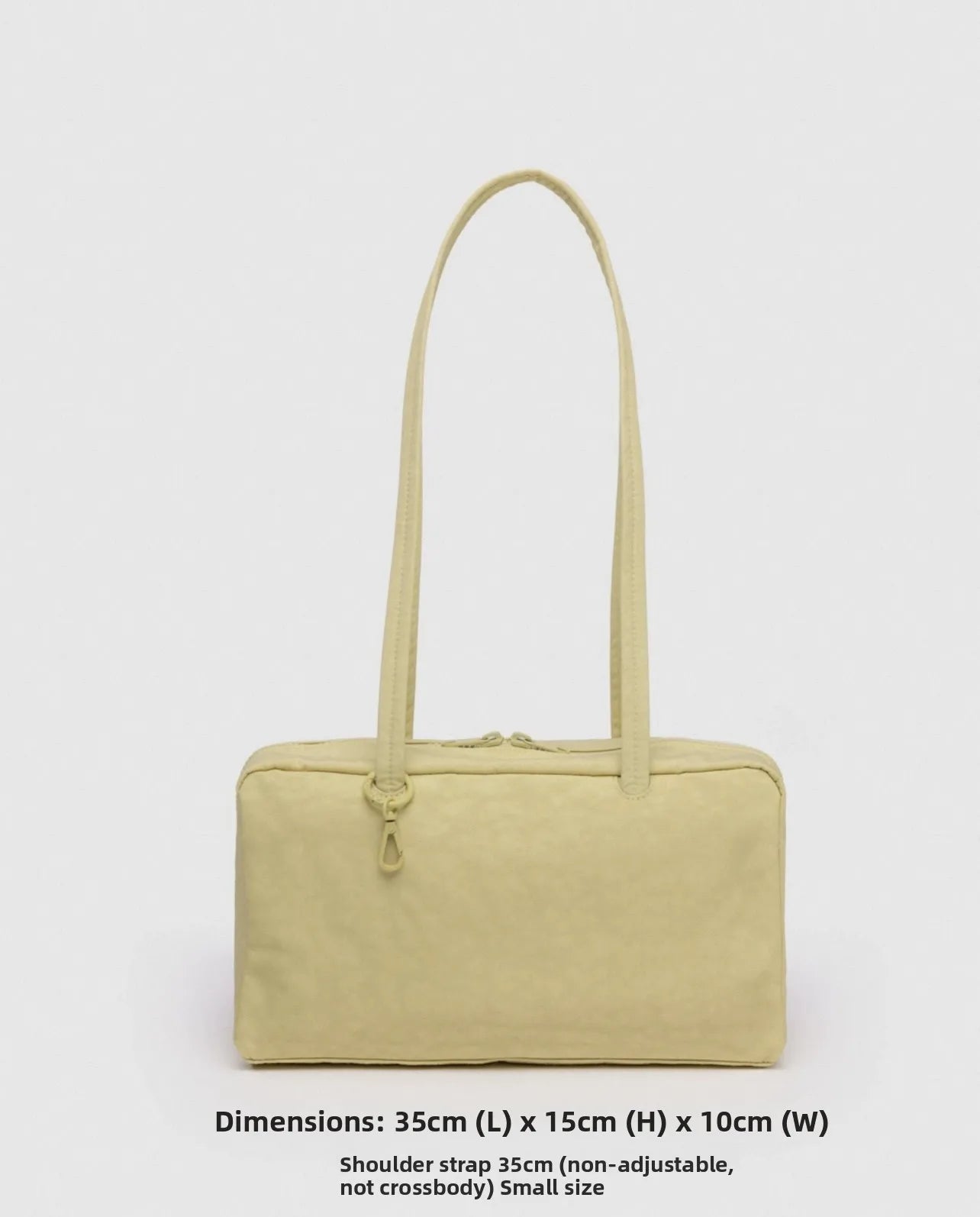 BAGGU Large Square Shoulder Bag Horizontal Casual Canvas Top-Handle Handbag Simple Leisure Bowler Bag for Everyday Use