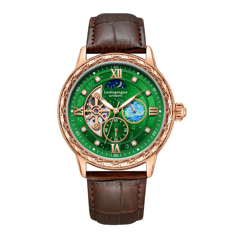 Luxurious Men's Business Automatic Mechanical Watch, with a Skeleton Design, Fashionable, Casual, Simple, Versatile, Stylish Men's Watch, Combining Luxury and Fashion, Perfect as a Gift during Holidays and Business Gatherings
