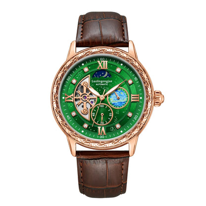 Luxurious Men's Business Automatic Mechanical Watch, with a Skeleton Design, Fashionable, Casual, Simple, Versatile, Stylish Men's Watch, Combining Luxury and Fashion, Perfect as a Gift during Holidays and Business Gatherings