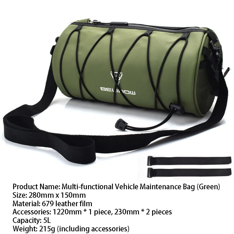 2L 5L Bike Handlebar Bag, Bicycle Front Bag Shoulder Bag Storage Bag with Shoulder Strap for Road Mountain Bike Cycling Travel