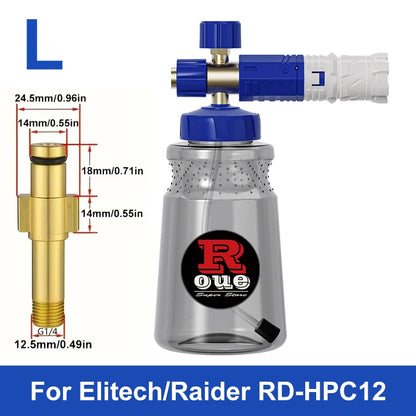 ROUE Snow Foam Lance Foamer Cannon Gun Soap Foam Generator High Pressure Car Washer Accessories For Karcher Nilfisk Parkside WAP