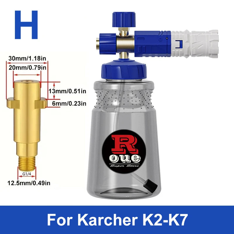 ROUE Snow Foam Lance Foamer Cannon Gun Soap Foam Generator High Pressure Car Washer Accessories For Karcher Nilfisk Parkside WAP