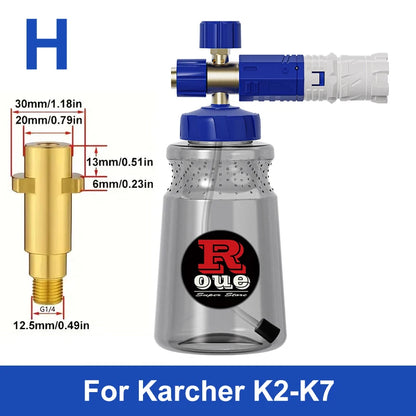 ROUE Snow Foam Lance Foamer Cannon Gun Soap Foam Generator High Pressure Car Washer Accessories For Karcher Nilfisk Parkside WAP