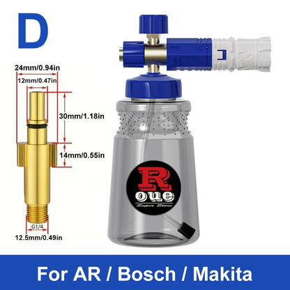 ROUE Snow Foam Lance Foamer Cannon Gun Soap Foam Generator High Pressure Car Washer Accessories For Karcher Nilfisk Parkside WAP