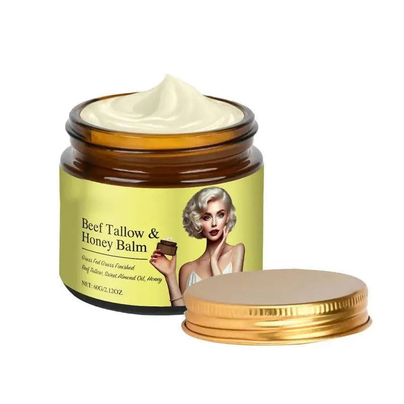 Beef Tallow Honey Balm Skin Softening Lotion Repair Barrier Care Whipped Beef Tallow & Honey Balm Lifting Firming Tighten cream