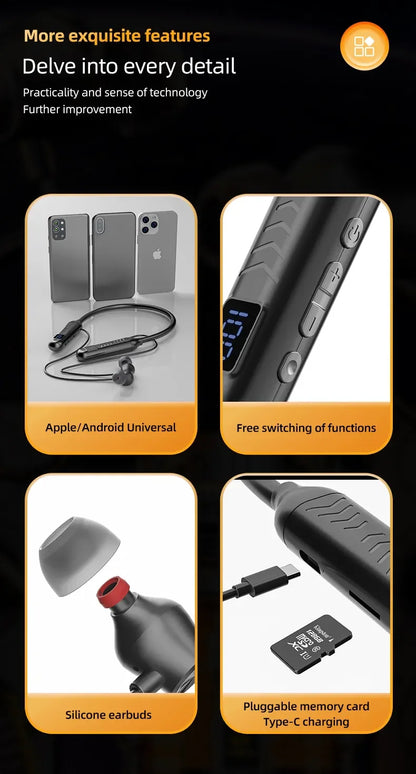 2023 New True Wireless BT Headphones: High Quality, Long Life, Digital Display and Pluggable Memory Card Playback!