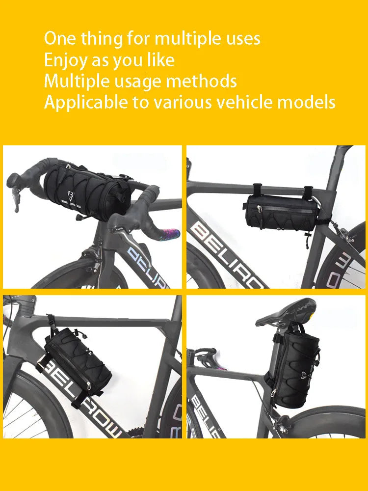 2L 5L Bike Handlebar Bag, Bicycle Front Bag Shoulder Bag Storage Bag with Shoulder Strap for Road Mountain Bike Cycling Travel