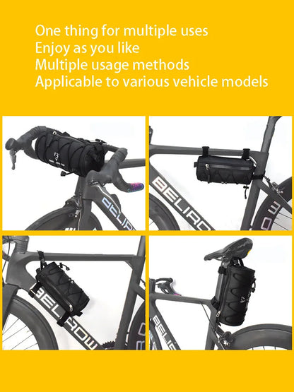 2L 5L Bike Handlebar Bag, Bicycle Front Bag Shoulder Bag Storage Bag with Shoulder Strap for Road Mountain Bike Cycling Travel