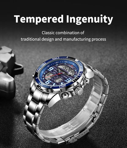 2024 Top Brand Luxury Digital Mens Watches Top Luxury Sport Quartz Wristwatch For Men All Steel Military Waterproof Clock+Box