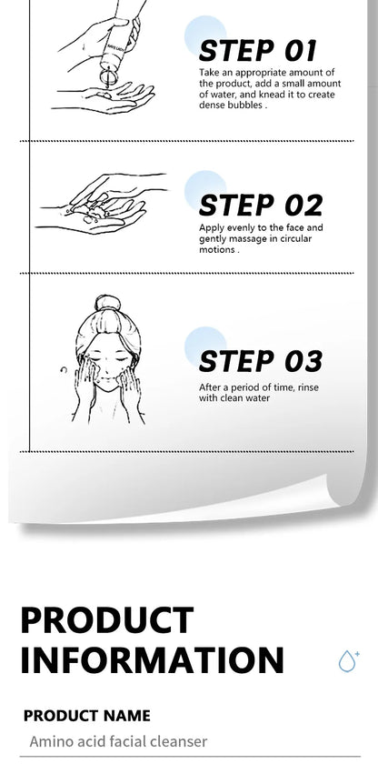 RAVE LADY Low PH 150ml Facial Cleanser Gentle Oil Control Moisturizing Face Wash Whitening Facial Foam Exfoliating Deep Remove