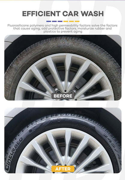 Black Wet Look Tire Shine Dressing -Automotive Clear Coat Tire Dressing Spray for Glossy Wet Tire Look,Vinyl & Plastic,Oil-Based