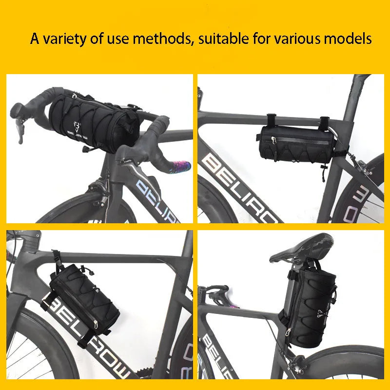 2L 5L Bike Handlebar Bag, Bicycle Front Bag Shoulder Bag Storage Bag with Shoulder Strap for Road Mountain Bike Cycling Travel
