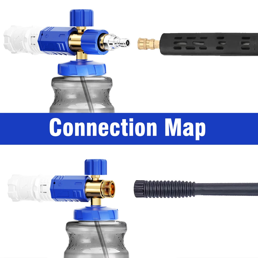 ROUE Snow Foam Lance Foamer Cannon Gun Soap Foam Generator High Pressure Car Washer Accessories For Karcher Nilfisk Parkside WAP