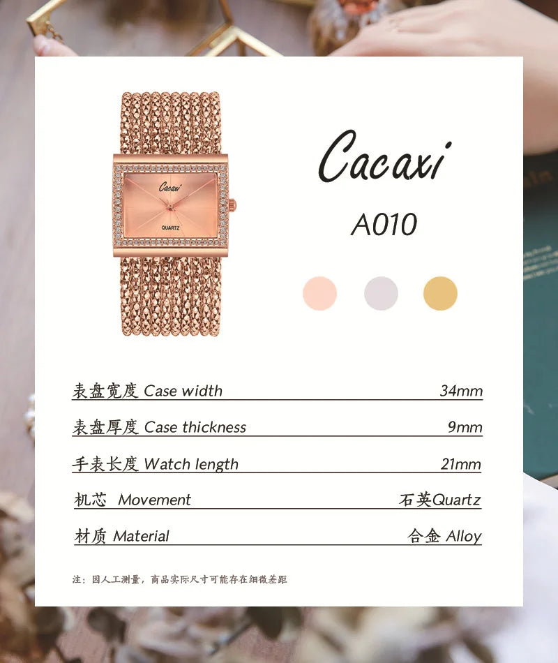 Luxury Fashion Gold watches for women Large Dial Delicate Bracelet Quartz womens watch Water Resistant reloj mujer