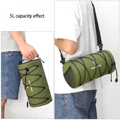 2L 5L Bike Handlebar Bag, Bicycle Front Bag Shoulder Bag Storage Bag with Shoulder Strap for Road Mountain Bike Cycling Travel
