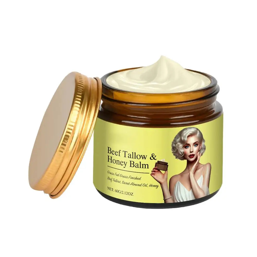 Beef Tallow Honey Balm Skin Softening Lotion Repair Barrier Care Whipped Beef Tallow & Honey Balm Lifting Firming Tighten cream