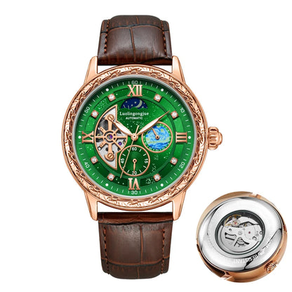 Luxurious Men's Business Automatic Mechanical Watch, with a Skeleton Design, Fashionable, Casual, Simple, Versatile, Stylish Men's Watch, Combining Luxury and Fashion, Perfect as a Gift during Holidays and Business Gatherings