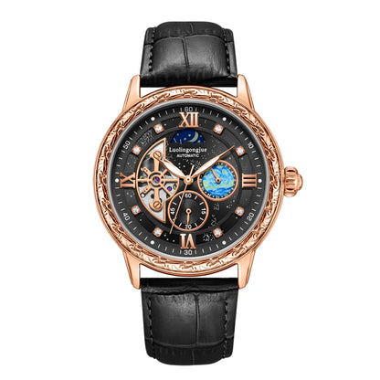 Luxurious Men's Business Automatic Mechanical Watch, with a Skeleton Design, Fashionable, Casual, Simple, Versatile, Stylish Men's Watch, Combining Luxury and Fashion, Perfect as a Gift during Holidays and Business Gatherings