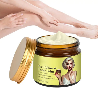 Beef Tallow Honey Balm Skin Softening Lotion Repair Barrier Care Whipped Beef Tallow & Honey Balm Lifting Firming Tighten cream