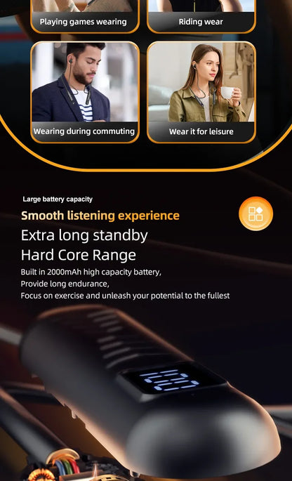 2023 New True Wireless BT Headphones: High Quality, Long Life, Digital Display and Pluggable Memory Card Playback!